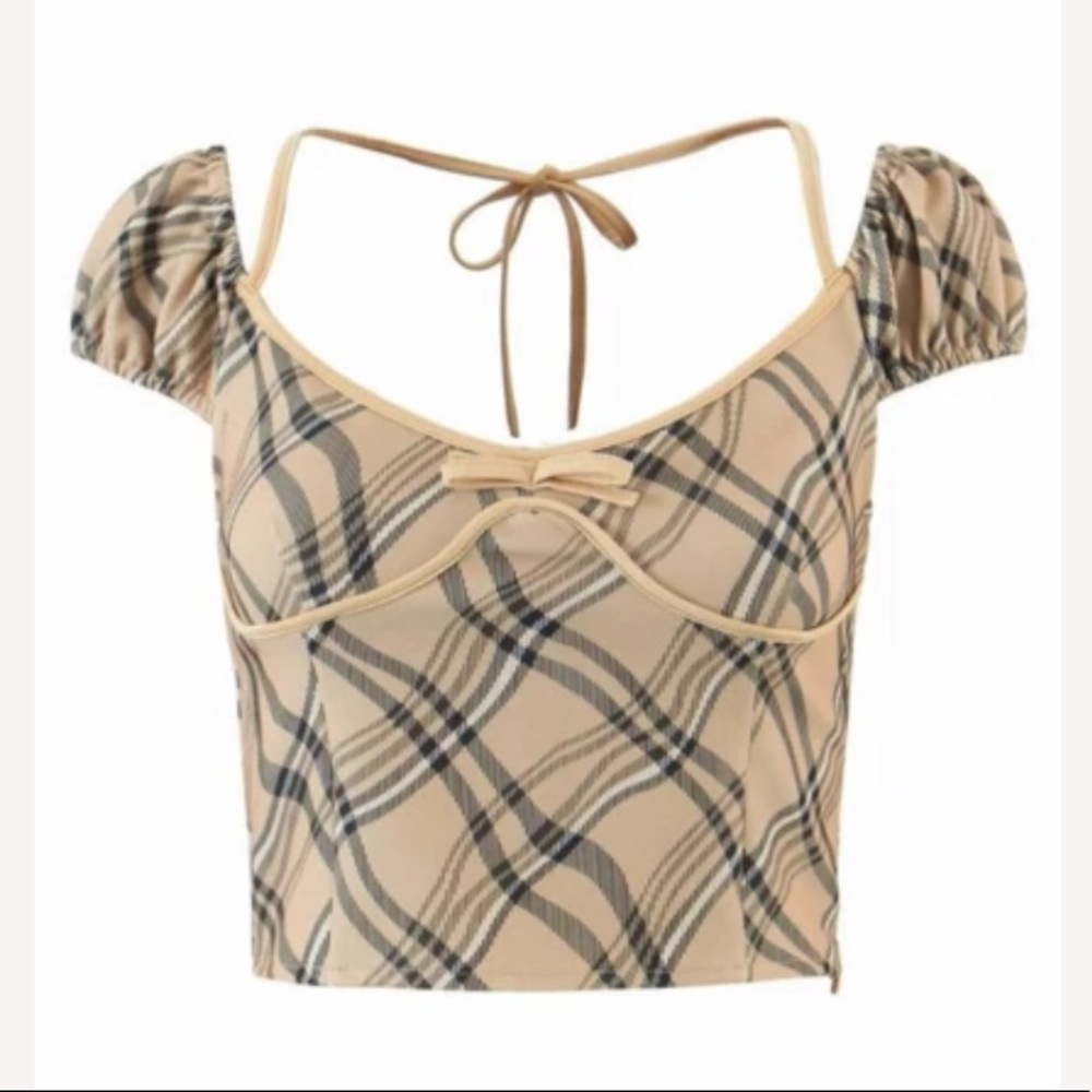 “Joanne” Plaid Pattern Top abd Skirt set